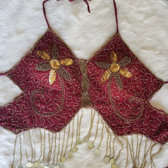 Beautiful Hand Beaded Bellydancing two piece - Picture 3 of 7